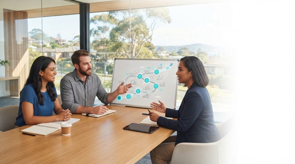 A Successful Property investment portfolio is built through a strong plan, consisteamcy, and time that’s how you gain freedom and indemnity to the economic ups and downs of today.  Complete Property Investment Planning Framework